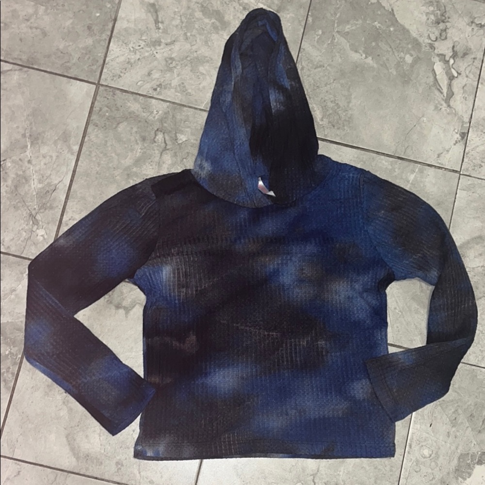 Sweet Waffle Knit tie-dye hoodie